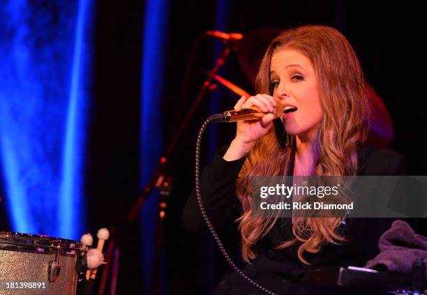 Lisa Marie Presley perfprms during the 14th Annual Americana Music Festival & Conference - Festival - Day 3 on September 20, 2013 in Nashville,...