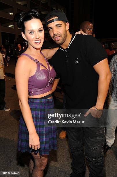 Katy Perry and Drake attend the iHeartRadio Music Festival at the MGM Grand Garden Arena on September 20, 2013 in Las Vegas, Nevada.