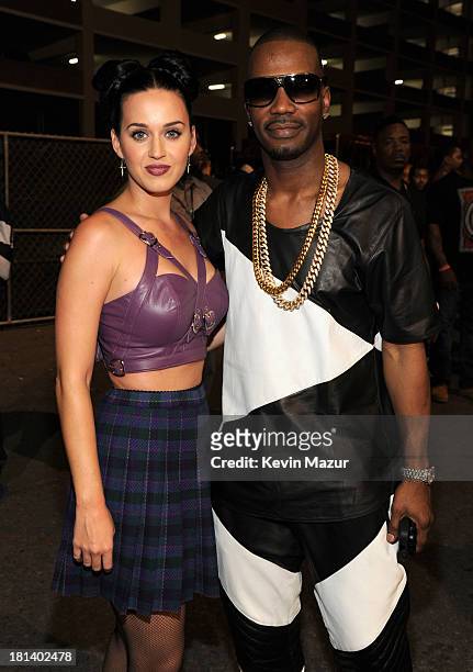 Katy Perry and Juicy J attend the iHeartRadio Music Festival at the MGM Grand Garden Arena on September 20, 2013 in Las Vegas, Nevada.