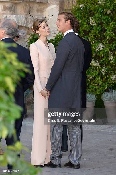 Pierre Casiraghi and girlfriend Beatrice Borromeo attend the Religious Wedding Of Prince Felix Of Luxembourg & Claire Lademacher at the Basilique...