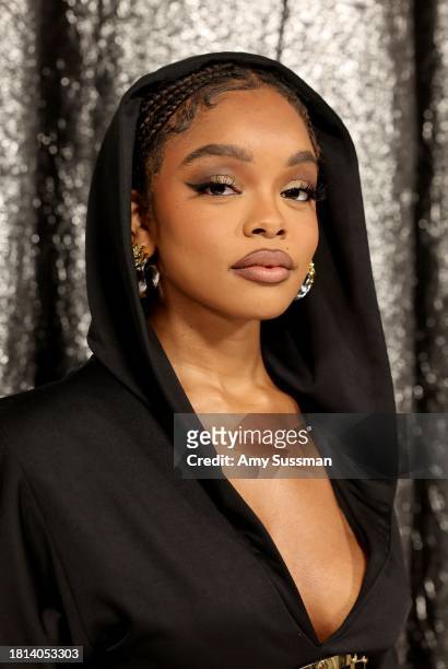 Marsai Martin attends the World Premiere of "Renaissance: A Film By Beyoncé" at Samuel Goldwyn Theater on November 25, 2023 in Beverly Hills,...