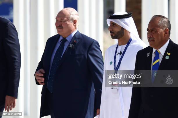 President of Belarus Alexander Lukashenko walks ahead of the United Nations Climate Change Conference COP28 High Level Segment meeting in Dubai,...