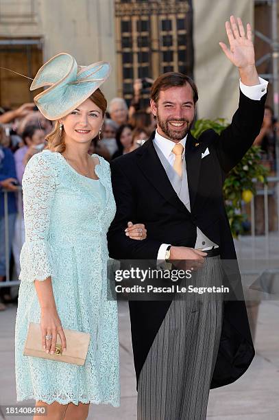 Prince Guillaume Of Luxembourg and Princess Stephanie Of Luxembourg attend the Religious Wedding Of Prince Felix Of Luxembourg & Claire Lademacher at...