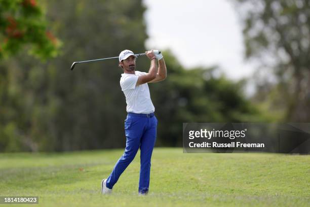 Curtis Luck of Australia plays an approach shot during day four of the 2023 Australian PGA Championship at Royal Queensland Golf Club on November 26,...