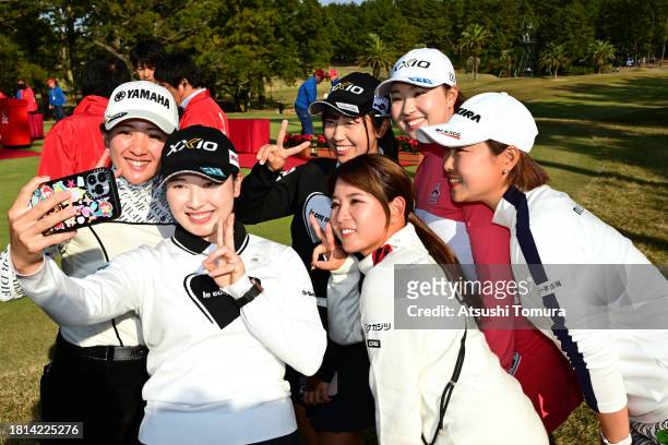 Naka Nagai, Sakura Koiwai, nana Suganuma, Hikaru Yoshimoto, Rio Takeda and Mio Kotaki of Japan pose for the selfie after the final tournament of the...