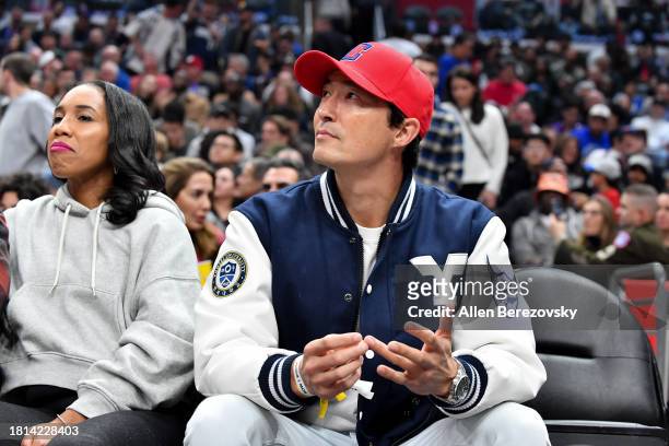 Actor Daniel Henney attends a basketball game between the Los Angeles Clippers and the Dallas Mavericks at Crypto.com Arena on November 25, 2023 in...