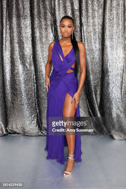 Coco Jones attends the World Premiere of "Renaissance: A Film By Beyoncé" at Samuel Goldwyn Theater on November 25, 2023 in Beverly Hills, California.