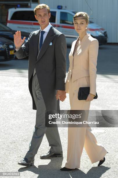 Pierre Casiraghi and girlfriend Beatrice Borromeo attend the Religious Wedding Of Prince Felix Of Luxembourg and Claire Lademacher at Basilique...