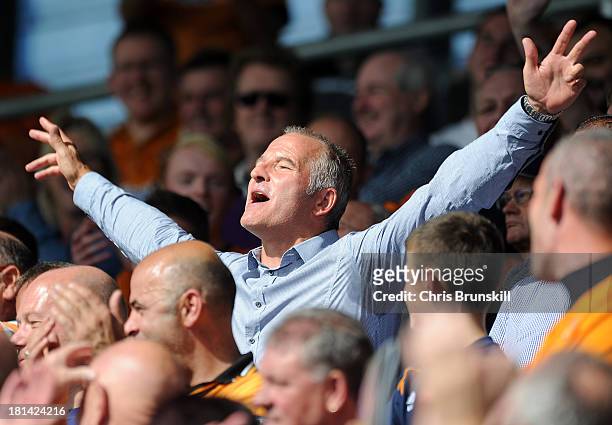 Ex-Wolverhampton Wanderers player Steve Bull supports his team during the Sky Bet League One match between Shrewsbury Town and Wolverhampton...