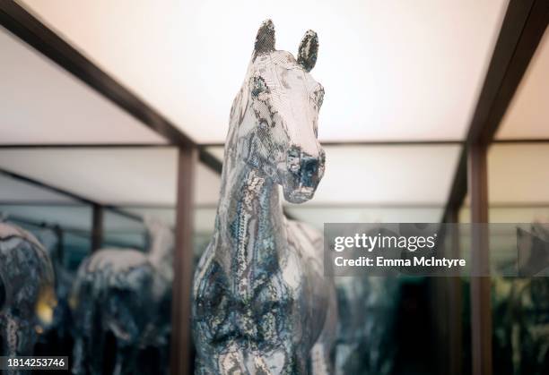The horse display is seen during the World Premiere of "Renaissance: A Film By Beyoncé" at Samuel Goldwyn Theater on November 25, 2023 in Beverly...