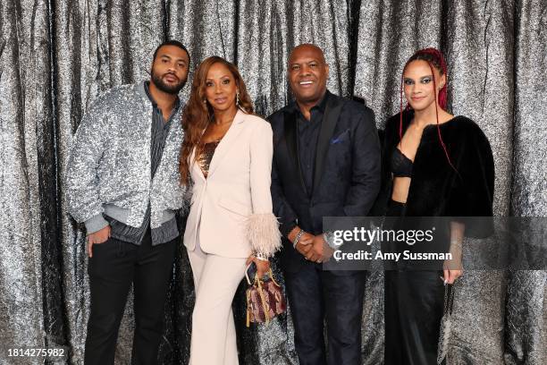 Holly Robinson Peete, Rodney Peete and family attend the World Premiere of "Renaissance: A Film By Beyoncé" at Samuel Goldwyn Theater on November 25,...