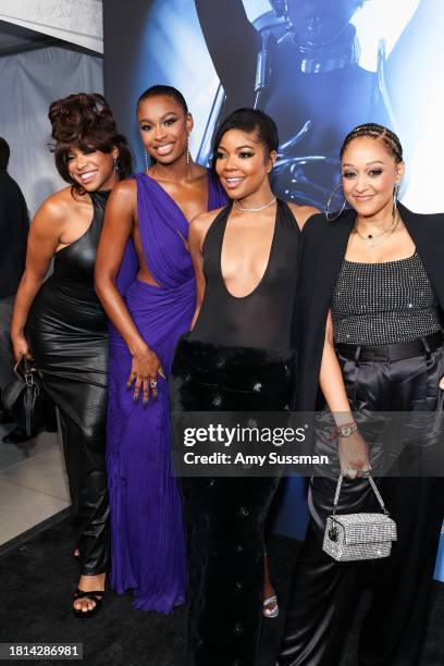 Simone Joy Jones, Coco Jones, Gabrielle Union and Tia Mowry attend the World Premiere of "Renaissance: A Film By Beyoncé" at Samuel Goldwyn Theater...