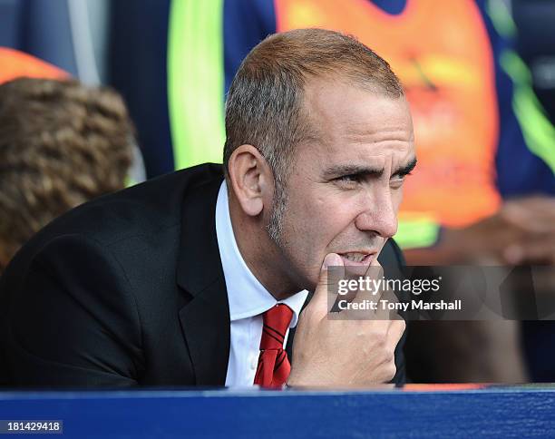 Manager Paolo Di Canio of Sunderland on the bench during the Barclays Premier League match between West Bromwich Albion and Sunderland at The...
