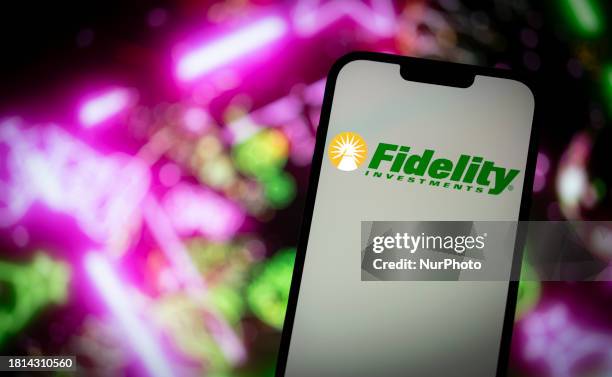 The Fidelity Investments logo is seen in this photo illustration on 23 November, 2023 in Warsaw, Poland.