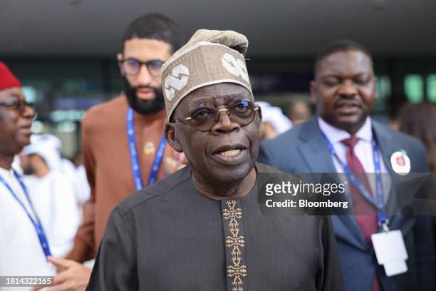 Bola Tinubu, Nigeria's president, on day two of the COP28 climate conference at Expo City in Dubai, United Arab Emirates, on Friday, Dec. 1, 2023....