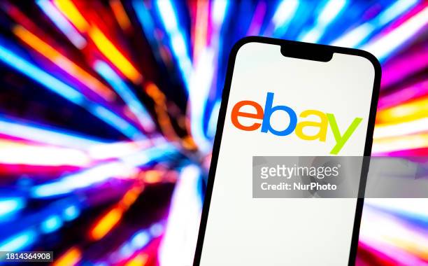 The Ebay online marketplace auction site logo is seen in this photo illustration on 23 November, 2023 in Warsaw, Poland.