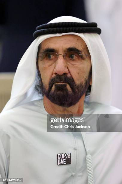 Vice President of the United Arab Emirates Mohammed bin Rashid Al Maktoum attends the opening ceremony of the World Climate Action Summit during...
