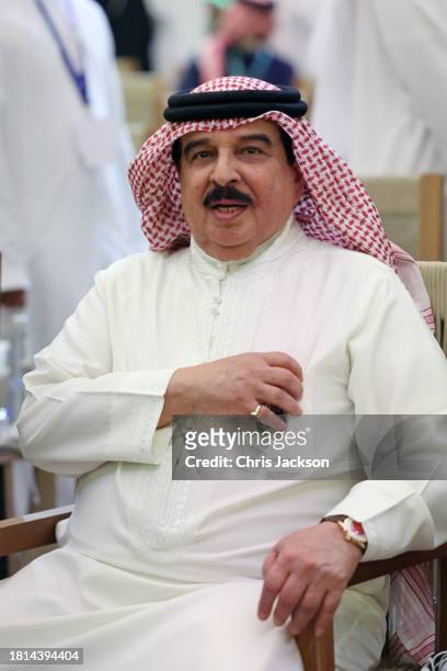 King Hamad bin Isa Al Khalifa of Bahrain attends the opening ceremony of the World Climate Action Summit during COP28 on December 01, 2023 in Dubai,...