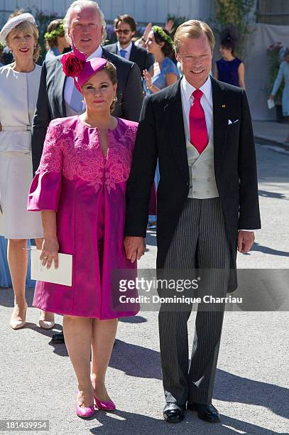 Prince Felix Of Luxembourg and Grand Duchess Maria Teresa attend the Religious Wedding Of Prince Felix Of Luxembourg & Claire Lademacher at Basilique...