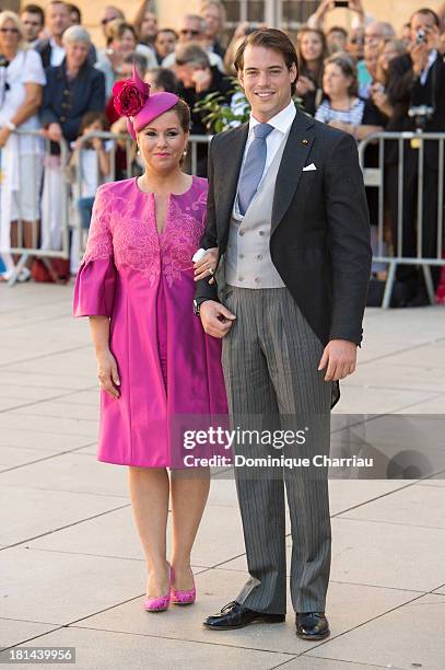 Prince Felix Of Luxembourg and Grand Duchess Maria Teresa attend the Religious Wedding Of Prince Felix Of Luxembourg & Claire Lademacher at Basilique...