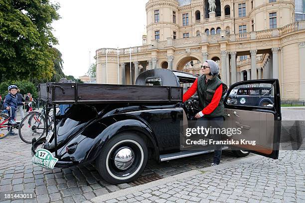 Mimi Fiedler attends the Hamburg-Berlin Klassik Rallye 2013 - Day 2 on September 21, 2013 in Schwerin, Germany.