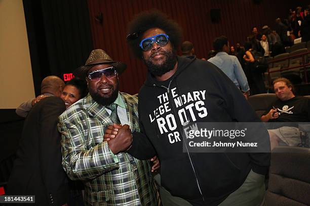 George Clinton and Questlove attend the 2013 Urban World Film Festival screening of "Finding The Funk at AMC Loews 34th Street 14 theater on...