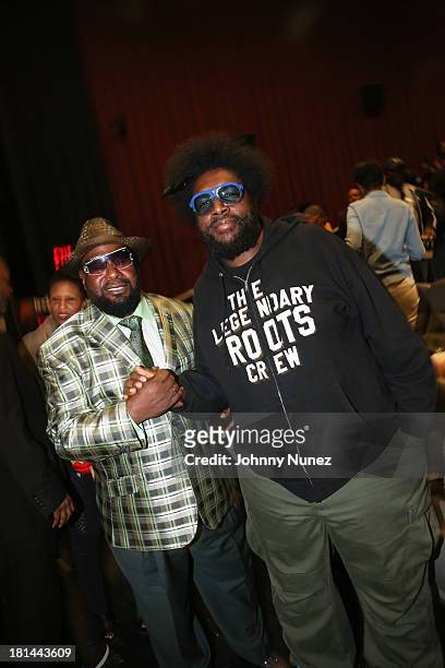 George Clinton and Questlove attend the 2013 Urban World Film Festival screening of "Finding The Funk at AMC Loews 34th Street 14 theater on...