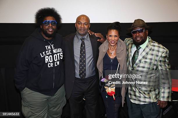 Questlove, Nelson George, Nona Hendryx and George Clinton attend the 2013 Urban World Film Festival screening of "Finding The Funk at AMC Loews 34th...