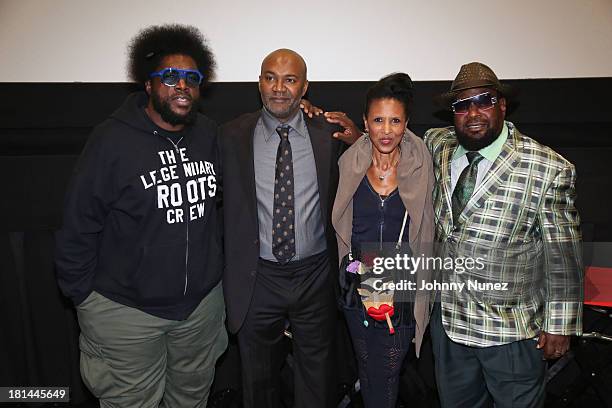 Questlove, Nelson George, Nona Hendryx and George Clinton attend the 2013 Urban World Film Festival screening of "Finding The Funk at AMC Loews 34th...