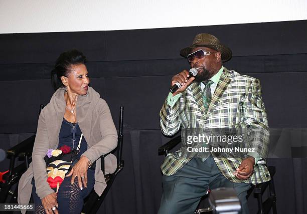 Nona Hendryx and George Clinton attend the 2013 Urban World Film Festival screening of "Finding The Funk at AMC Loews 34th Street 14 theater on...