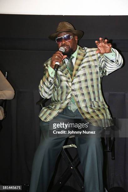 George Clinton attends the 2013 Urban World Film Festival screening of "Finding The Funk at AMC Loews 34th Street 14 theater on September 20, 2013 in...