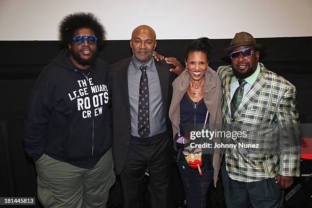 Questlove, Nelson George, Nona Hendryx and George Clinton attend the 2013 Urban World Film Festival screening of "Finding The Funk at AMC Loews 34th...