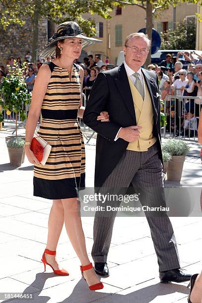 Prince Jean Of Luxembourg and Countess Diane Of Nassau attend the Religious Wedding Of Prince Felix Of Luxembourg and Claire Lademacher at the Ba......