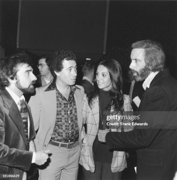 American filmmaker Martin Scorsese, record executive David Geffen, actress Marlo Thomas and screenwriter Robert Towne, at a screening of Scorsese's...
