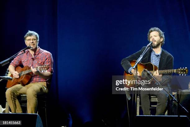 Jemaine Clement and Bret McKenzie of Flight of the Conchords perform as part of the The Oddball Comedy & Curiosity Festival at Shoreline Amphitheatre...