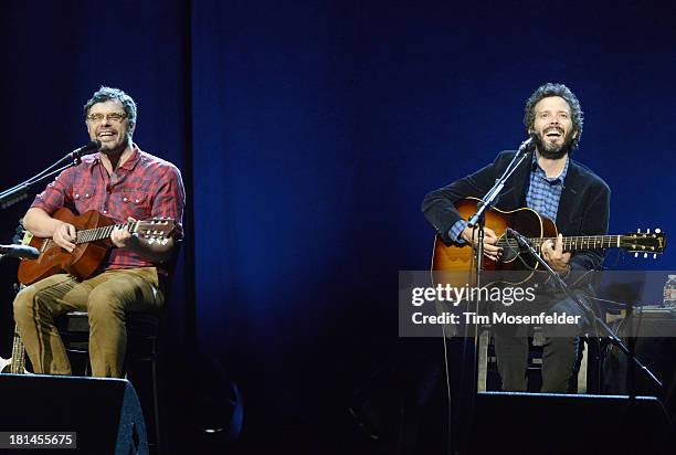 Jemaine Clement and Bret McKenzie of Flight of the Conchords perform as part of the The Oddball Comedy & Curiosity Festival at Shoreline Amphitheatre...