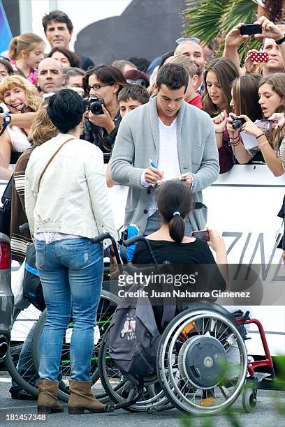 Spanish actor Mario Casas arrives at Maria Cristina Hotel during 61st San Sebastian Film Festival on September 21, 2013 in San Sebastian, Spain.