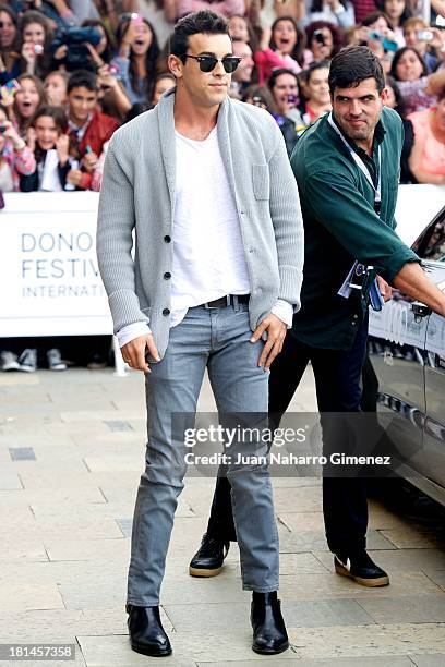 Spanish actor Mario Casas arrives at Maria Cristina Hotel during 61st San Sebastian Film Festival on September 21, 2013 in San Sebastian, Spain.