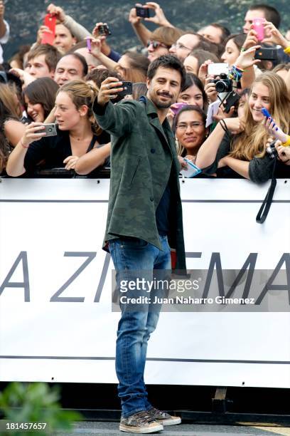 Spanish actor Hugo Silva arrives at Maria Cristina Hotel during 61st San Sebastian Film Festival on September 21, 2013 in San Sebastian, Spain.