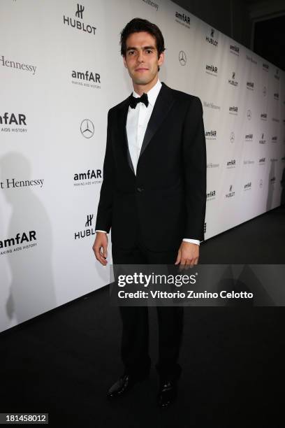 Ricardo Kaka attends the amfAR Milano 2013 Gala as part of Milan Fashion Week Womenswear Spring/Summer 2014 at La Permanente on September 21, 2013 in...