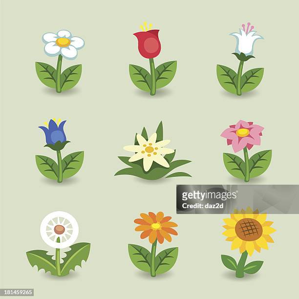 ilustrações, clipart, desenhos animados e ícones de desenhos animados conjunto de flores - campanula liliaceae