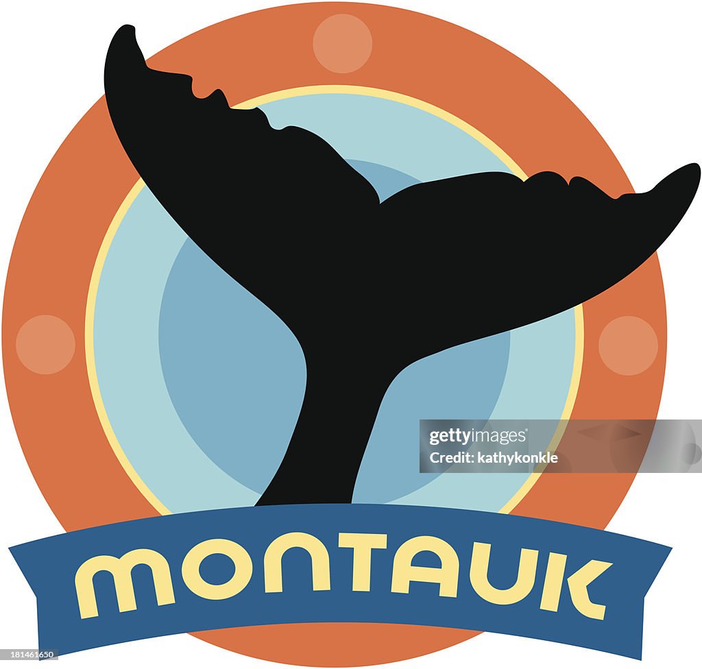 Montauk luggage label or travel sticker