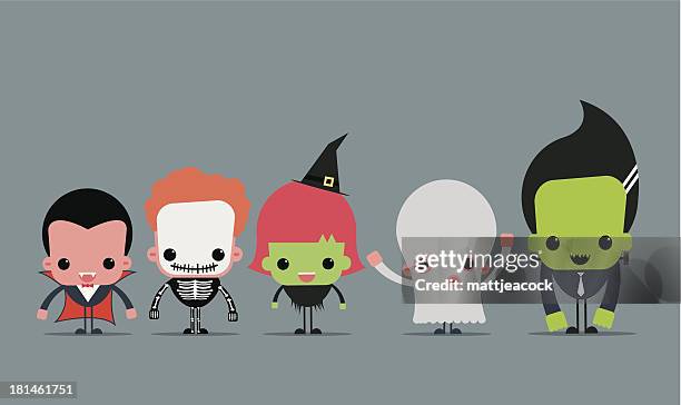 cute halloween characters - cute halloween stock illustrations