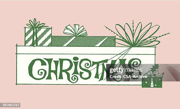 stockillustraties, clipart, cartoons en iconen met christmas presents - kitsch