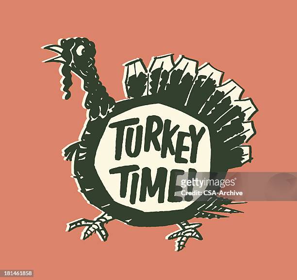 turkey time - turkey bird stock illustrations