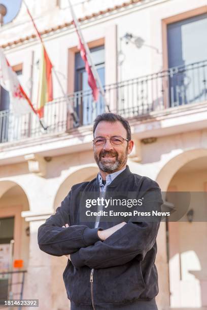 The candidate for mayor of Cabezuela, Florentino Descalzo, poses on his arrival to vote on November 26 in Cabezuela, Segovia, Castilla y Leon, Spain....