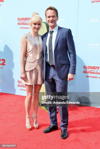 Actress Anna Faris and actor Neil Patrick Harris arrive at the Los Angeles premiere of "Cloudy With A Chance Of Meatballs 2" at the Regency Village...