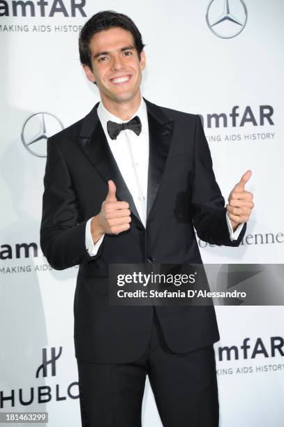 Ricardo Kaka attends the amfAR Milano 2013 Gala as part of Milan Fashion Week Womenswear Spring/Summer 2014 at La Permanente on September 21, 2013 in...