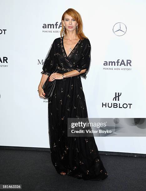 Yvonne Scio attends the amfAR Milano 2013 Gala as part of Milan Fashion Week Womenswear Spring/Summer 2014 at La Permanente on September 21, 2013 in...