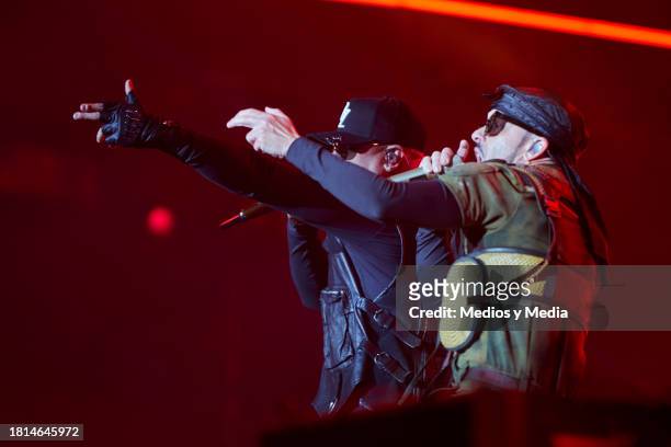 Wisin and Yandel perform during the Flow Fest 2023 at Autodromo Hermanos Rodriguez on November 26, 2023 in Mexico City, Mexico.